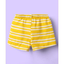 Babyhug 100% Cotton Single Jersey Knit Trunks With Stripes & Animal Print Pack Of 3 - Yellow Navy Blue & Royal Blue