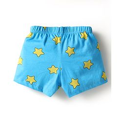 Babyhug 100% Cotton Knit Trunk with Bear & Star Print Pack of 3 - Lilac & Blue