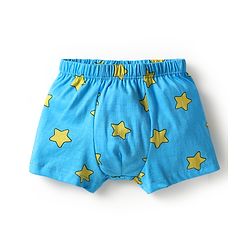 Babyhug 100% Cotton Knit Trunk with Bear & Star Print Pack of 3 - Lilac & Blue