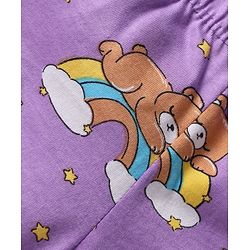 Babyhug 100% Cotton Knit Trunk with Bear & Star Print Pack of 3 - Lilac & Blue