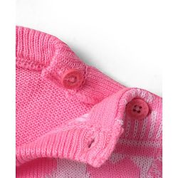 Babyhug Knitted Full Sleeves Sweater Set with Heart Design - Pink