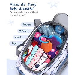 Babyhug Multipurpose Diaper Sling Bag Cloud Print - Blue| Adjustable Shoulder Strap| Insulated Bottle Pouches| Water Resistant| Carry Handle
