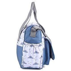 Babyhug Multipurpose Diaper Sling Bag Cloud Print - Blue| Adjustable Shoulder Strap| Insulated Bottle Pouches| Water Resistant| Carry Handle