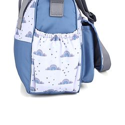 Babyhug Multipurpose Diaper Sling Bag Cloud Print - Blue| Adjustable Shoulder Strap| Insulated Bottle Pouches| Water Resistant| Carry Handle