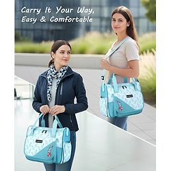 Babyhug Multipurpose Diaper Sling Bag Cloud Print - Blue| Adjustable Shoulder Strap| Insulated Bottle Pouches| Water Resistant| Carry Handle