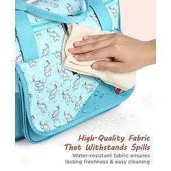 Babyhug Multipurpose Diaper Sling Bag Cloud Print - Blue| Adjustable Shoulder Strap| Insulated Bottle Pouches| Water Resistant| Carry Handle