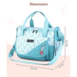 Babyhug Multipurpose Diaper Sling Bag Cloud Print - Blue| Adjustable Shoulder Strap| Insulated Bottle Pouches| Water Resistant| Carry Handle