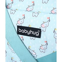 Babyhug Multipurpose Diaper Sling Bag Cloud Print - Blue| Adjustable Shoulder Strap| Insulated Bottle Pouches| Water Resistant| Carry Handle