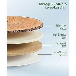 Babyhug Foldable Pouffe with Storage in Wood Theme - Brown| Multipurpose - Stool, Footstool & Storage Box for Kids