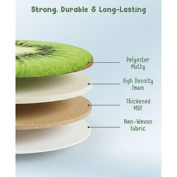 Babyhug Foldable Pouffe with Storage in Wood Theme - Brown| Multipurpose - Stool, Footstool & Storage Box for Kids