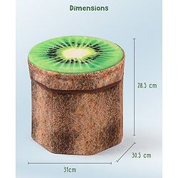 Babyhug Foldable Pouffe with Storage in Wood Theme - Brown| Multipurpose - Stool, Footstool & Storage Box for Kids
