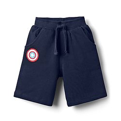 Babyhug Marvel Single Jersey Knit Half Sleeves T-Shirt & Shorts Set With Avengers Graphics - Yellow & Blue