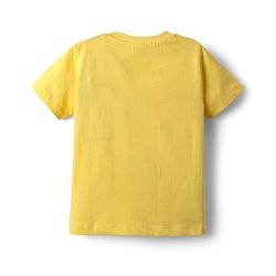 Babyhug Marvel Single Jersey Knit Half Sleeves T-Shirt & Shorts Set With Avengers Graphics - Yellow & Blue