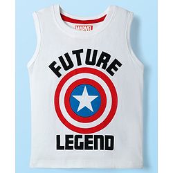 Babyhug Marvel Single Jersey Knit Half Sleeves Shirt & Shorts Co-Ord Set With Avengers Graphics & T-Shirt - Blue