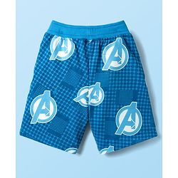 Babyhug Marvel Single Jersey Knit Half Sleeves Shirt & Shorts Co-Ord Set With Avengers Graphics & T-Shirt - Blue