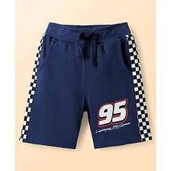 Babyhug Disney Single Jersey Knit Half Sleeves T-Shirt & Shorts Set With Car Graphics - Navy Blue