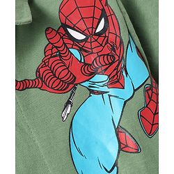 Babyhug Marvel Single Jersey Knit Half Sleeves Shirt With Spider Man Graphics - Green
