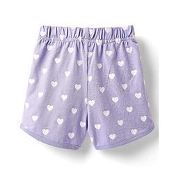 Babyhug Cotton Knit Frill Sleeves Shorts Night Suit With Unicorn Print - Lavender