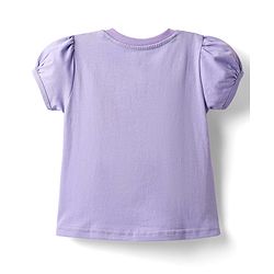 Babyhug Cotton Knit Frill Sleeves Shorts Night Suit With Unicorn Print - Lavender