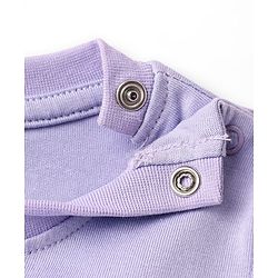 Babyhug Cotton Knit Frill Sleeves Shorts Night Suit With Unicorn Print - Lavender