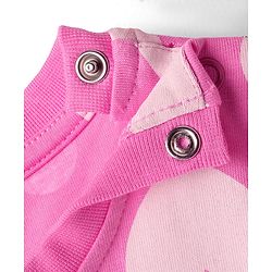 Babyhug Cotton Knit Half Sleeves Co-Ord Night Suit With Heart Print - Pink
