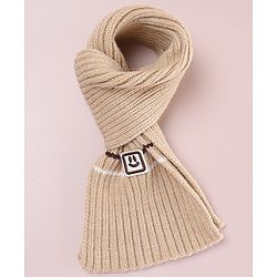 Babyhug Designed Woollen Cap Glove & Muffler Sets with Pom Pom Offwhite - Diameter 11 cm