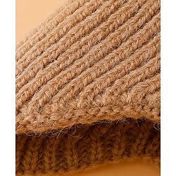 Babyhug Woollen Cap Mitten & Muffler Set with Teddy Embroidery & Applique Pink - Diameter 14 cm
