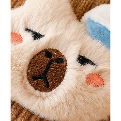 Babyhug Woollen Cap Mitten & Muffler Set with Teddy Embroidery & Applique Pink - Diameter 14 cm