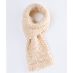 Babyhug Woollen Cap with Muffler & Ear Applique Beige - Diameter 12.5 cm