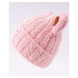 Babyhug Woollen Cap with Ear & Embroidery Blue - Diameter 12.5 cm