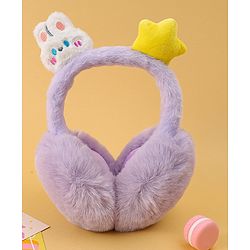 Babyhug Ear Muffs with Bunny & Star Applique - Purple
