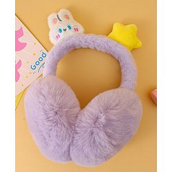 Babyhug Ear Muffs with Bunny & Star Applique - Purple