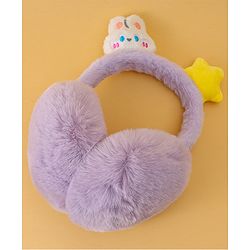 Babyhug Ear Muffs with Bunny & Star Applique - Purple
