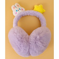 Babyhug Ear Muffs with Bunny & Star Applique - Purple