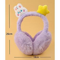 Babyhug Ear Muffs with Bunny & Star Applique - Purple
