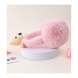 Babyhug Ear Muffs with Bear Applique - Pink