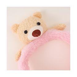 Babyhug Ear Muffs with Bear Applique - Pink