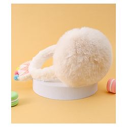 Babyhug Ear Muffs with Crown Applique - White