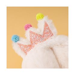 Babyhug Ear Muffs with Crown Applique - White