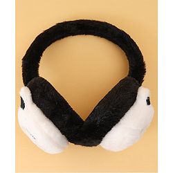 Babyhug Ear Muffs with Panda Design - White & Black