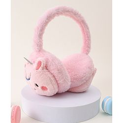 Babyhug Ear Muffs with Unicorn Design - Light Pink