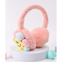 Babyhug Ear Muffs with Smiley Design - Pink