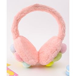 Babyhug Ear Muffs with Smiley Design - Pink