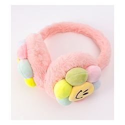 Babyhug Ear Muffs with Smiley Design - Pink