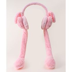 Babyhug Ear Muffs with Bear Design - Pink
