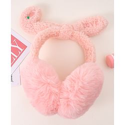 Babyhug Ear Muffs with Ear Applique - Pink