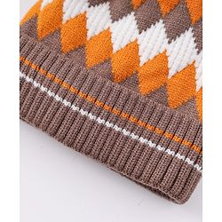Babyhug Woollen Cap Pom Pom Khaki - Diameter 14.5 cm