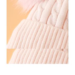 Babyhug Woollen Cap With Cable Knit Design Pink - Diameter 11 cm