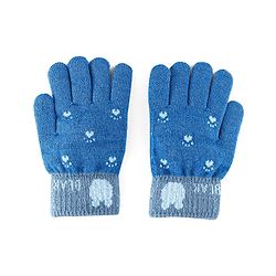 Babyhug Gloves with Bear Design - Light Blue