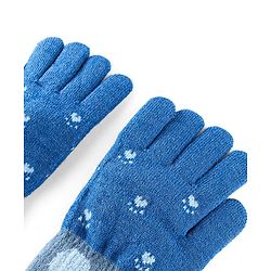 Babyhug Gloves with Bear Design - Light Blue